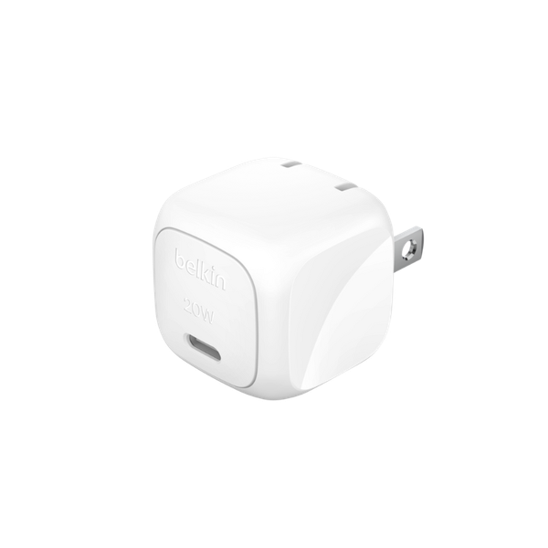 Adapter Sạc Nhanh Belkin 20W USB-C PD Wall Charger Chân Dẹt New Cubic - Hàng Chính Hãng