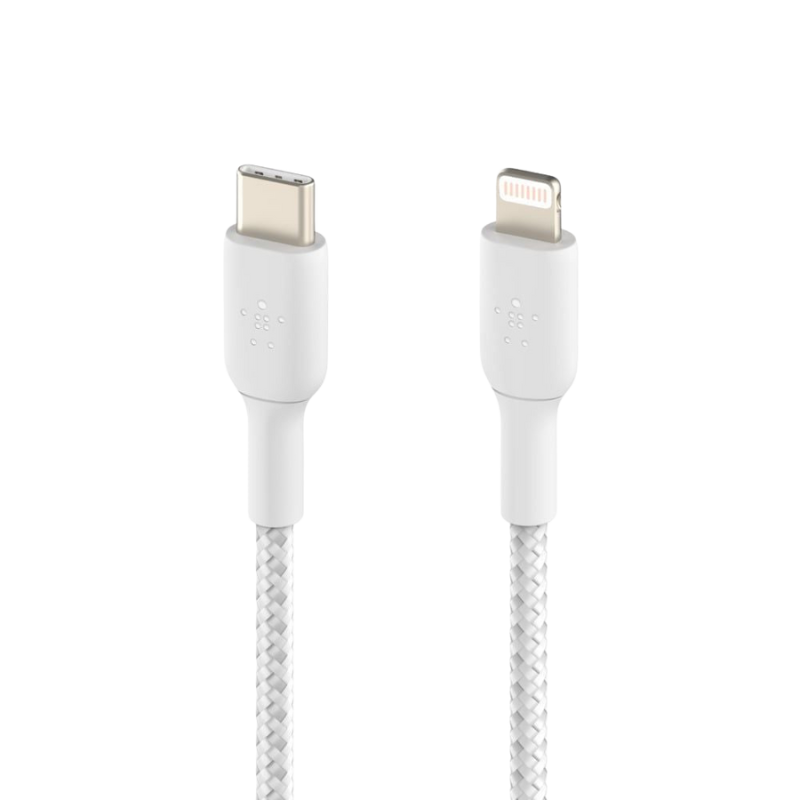  Cáp Sạc Belkin USB Type C - Lightning Vỏ Dù 30W Dài 1M - Hàng Chính Hãng 