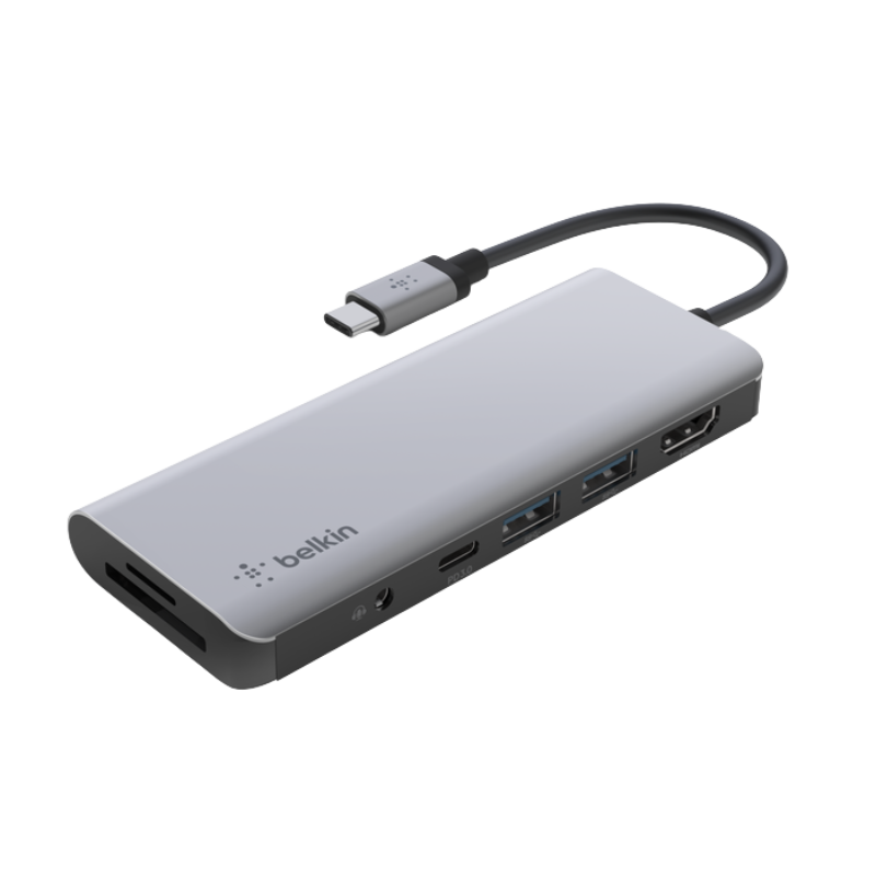  Adapter Chuyển Đổi USB-C Multiport 7 Trong 1, Pass-Thru Belkin - Hàng Chính Hãng 