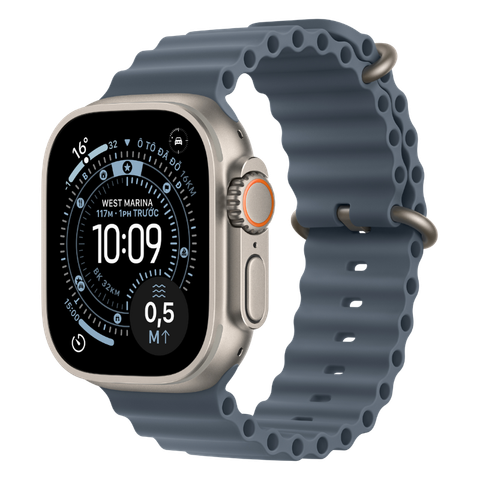Apple Watch Ultra 3 GPS + Cellular - Mặt Natural Titanium 49mm - Dây Ocean Band - Chính hãng
