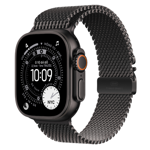 Apple Watch Ultra 3 GPS + Cellular - Mặt Black Titanium 49mm - Dây Milanese Loop - Chính hãng