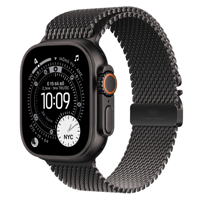 Apple Watch Ultra 3 GPS + Cellular - Mặt Black Titanium 49mm - Dây Milanese Loop - Chính hãng