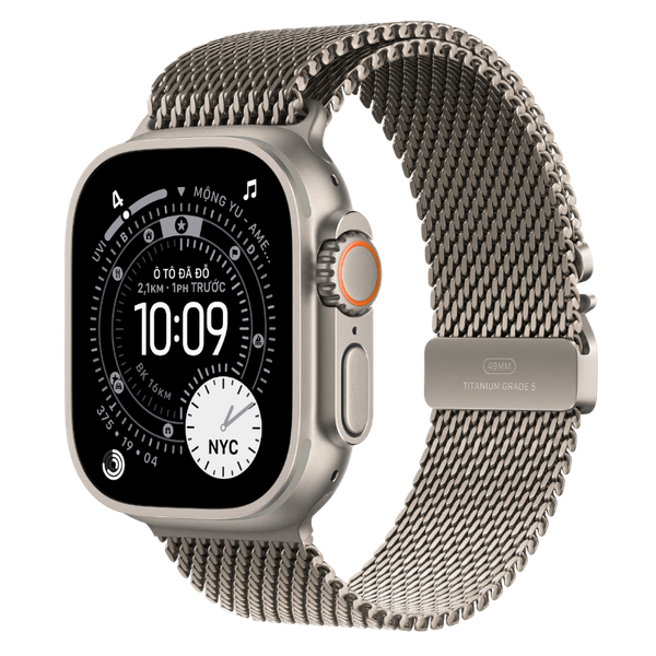 Apple Watch Ultra 3 GPS + Cellular - Mặt Natural Titanium 49mm - Dây Milanese Loop - Chính hãng