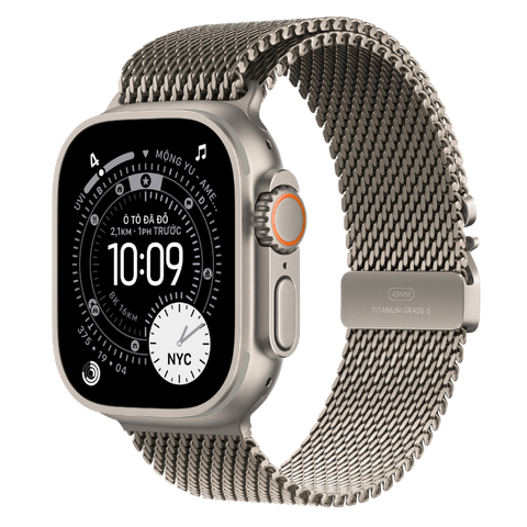 Apple Watch Ultra 3 GPS + Cellular - Mặt Natural Titanium 49mm - Dây Milanese Loop - Chính hãng