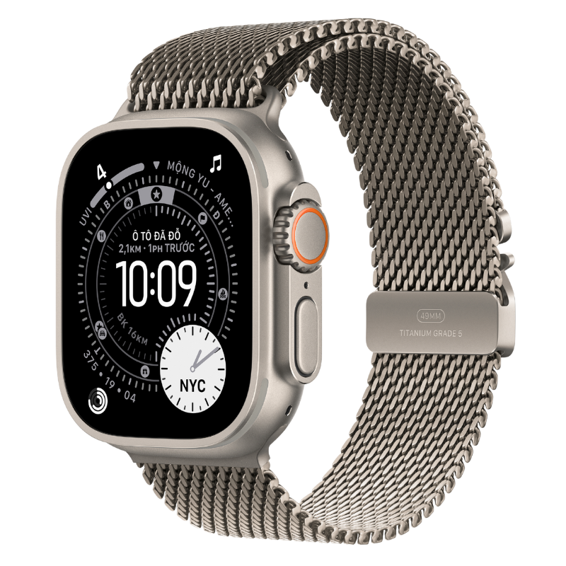 Apple Watch Ultra 3 GPS + Cellular - Mặt Natural Titanium 49mm - Dây Milanese Loop - Chính hãng