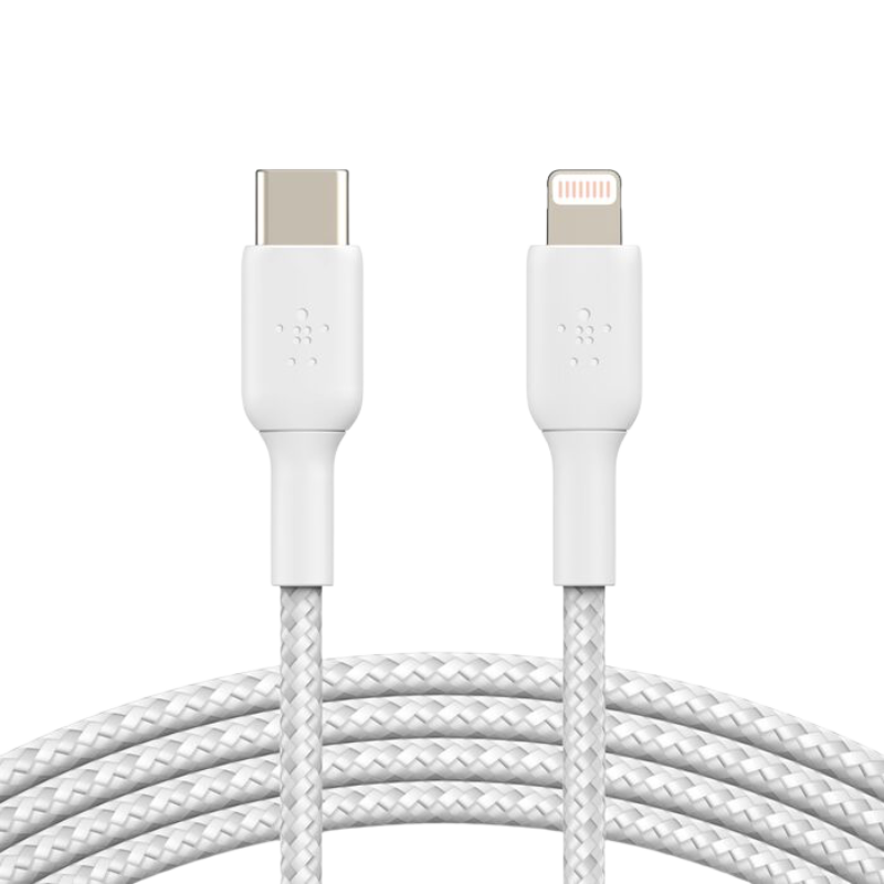  Cáp Sạc Belkin USB Type C - Lightning Vỏ Dù 30W Dài 2M - Hàng Chính Hãng 