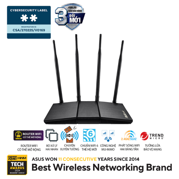 Router Wi-Fi 6 ASUS RT-AX1800HP AX1800