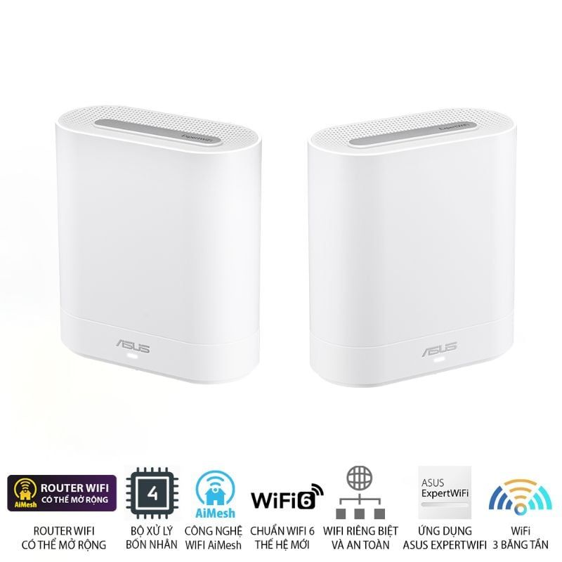  Hệ Thống Mesh Wi-Fi 6 ASUS ExpertWiFi EBM68 AX7800 2-Pack 