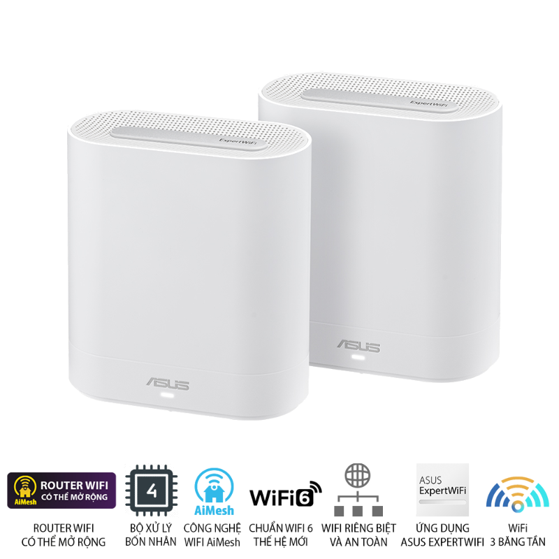  Hệ Thống Mesh Wi-Fi 6 ASUS ExpertWiFi EBM68 AX7800 2-Pack 