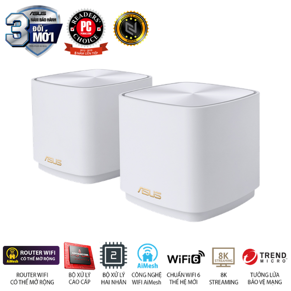 Hệ Thống Mesh Wi-Fi 6 ASUS ZenWiFi AX Mini XD4 AX1800 2PK