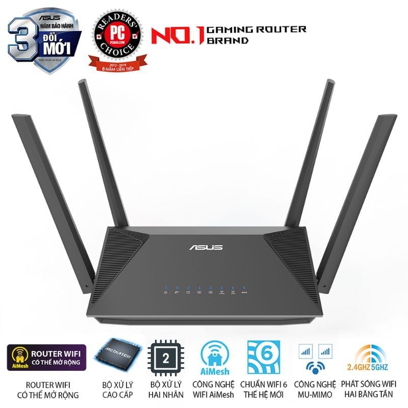  Router Wi-Fi 6 ASUS RT-AX52 AX1800 