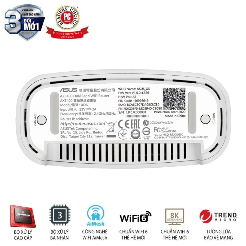  Hệ Thống Mesh Wi-Fi 6 ASUS ZenWiFi AX XD6 AX5400 