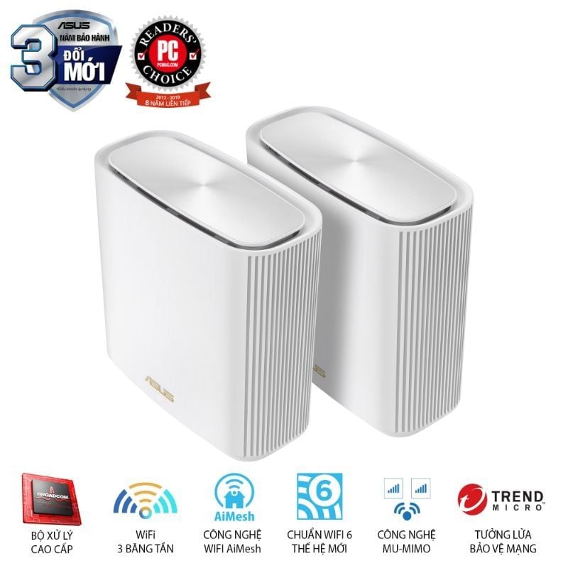  Router Mesh Wi-Fi 6 ASUS ZenWiFi AX XT8 AX6600 1-Pack 