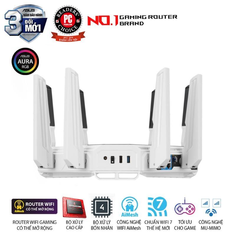  Router Gaming Wi-Fi 7 ASUS ROG Rapture GT-BE19000AI BE19000 