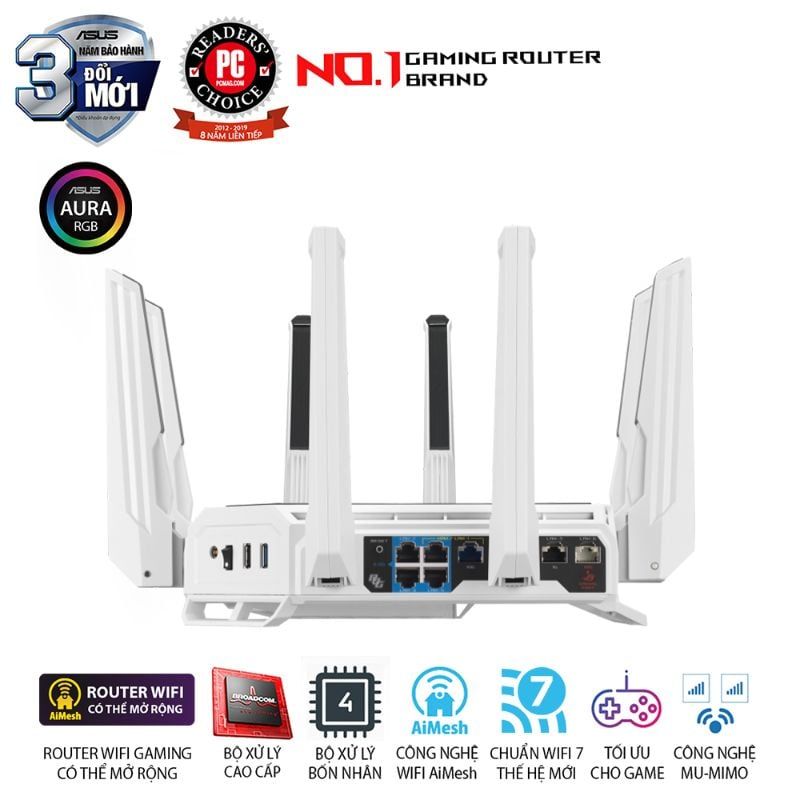  Router Gaming Wi-Fi 7 ASUS ROG Rapture GT-BE19000AI BE19000 