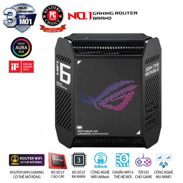 Hệ Thống Mesh Wi-Fi 6 Gaming ASUS ROG Rapture GT6 AX10000