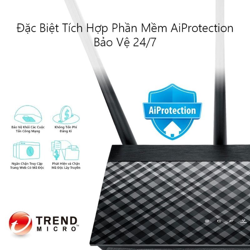  Router Wi-Fi ASUS RT-AC53 AC750 Gigabit 