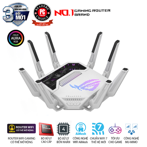 Router Gaming Wi-Fi 7 ASUS ROG Rapture GT-BE19000AI BE19000