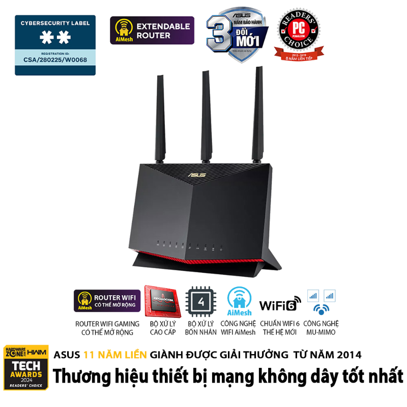 Router Wi-Fi 6 ASUS RT-AX86U Pro AX5700 