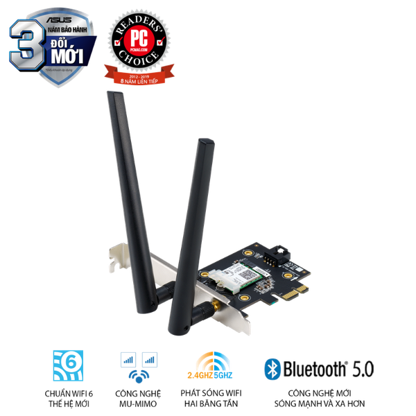 Card Wi-Fi 6 ASUS PCE-AX3000 AX3000 PCIe Bluetooth 5.0