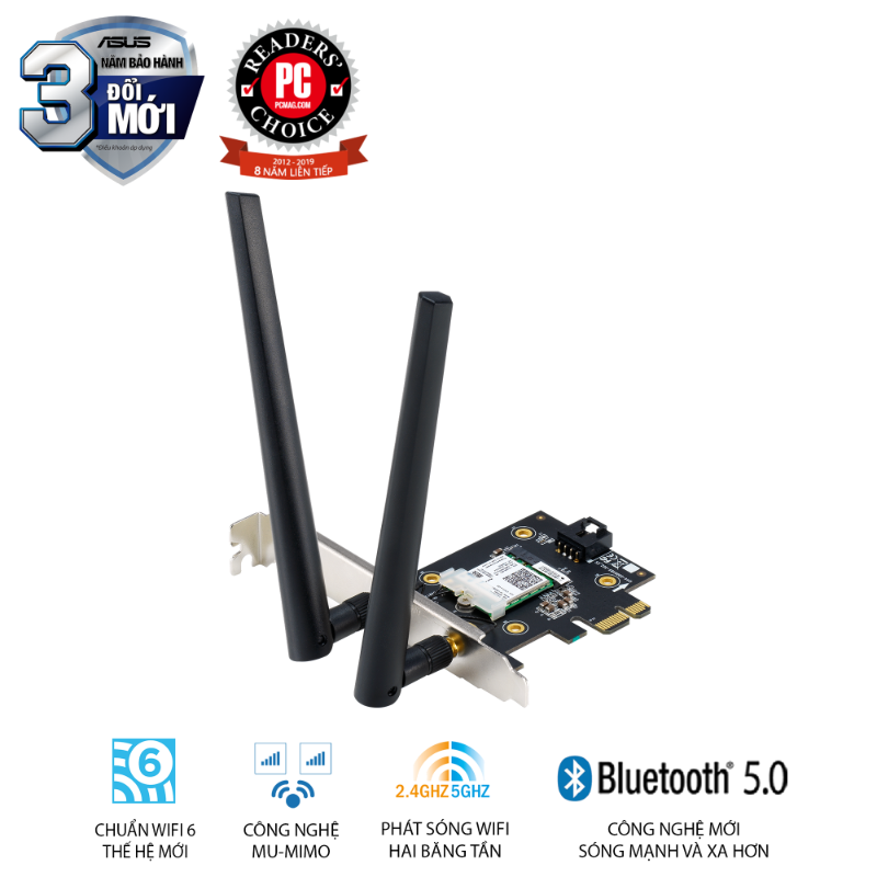  Card Wi-Fi 6 ASUS PCE-AX3000 AX3000 PCIe Bluetooth 5.0 