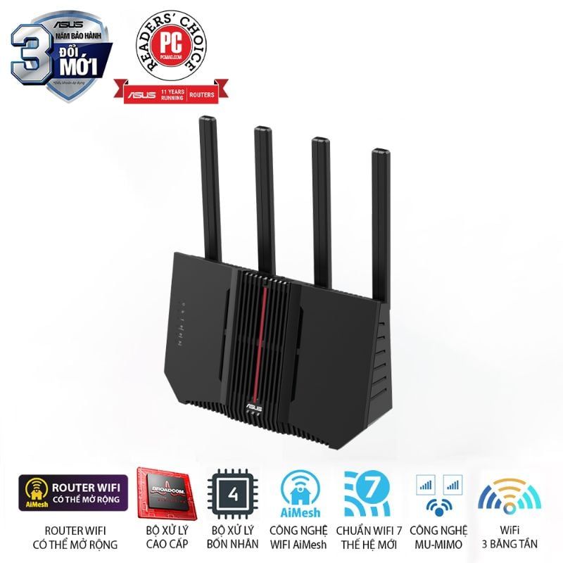  Router Wi-Fi 7 ASUS RT-BE92U BE9700 