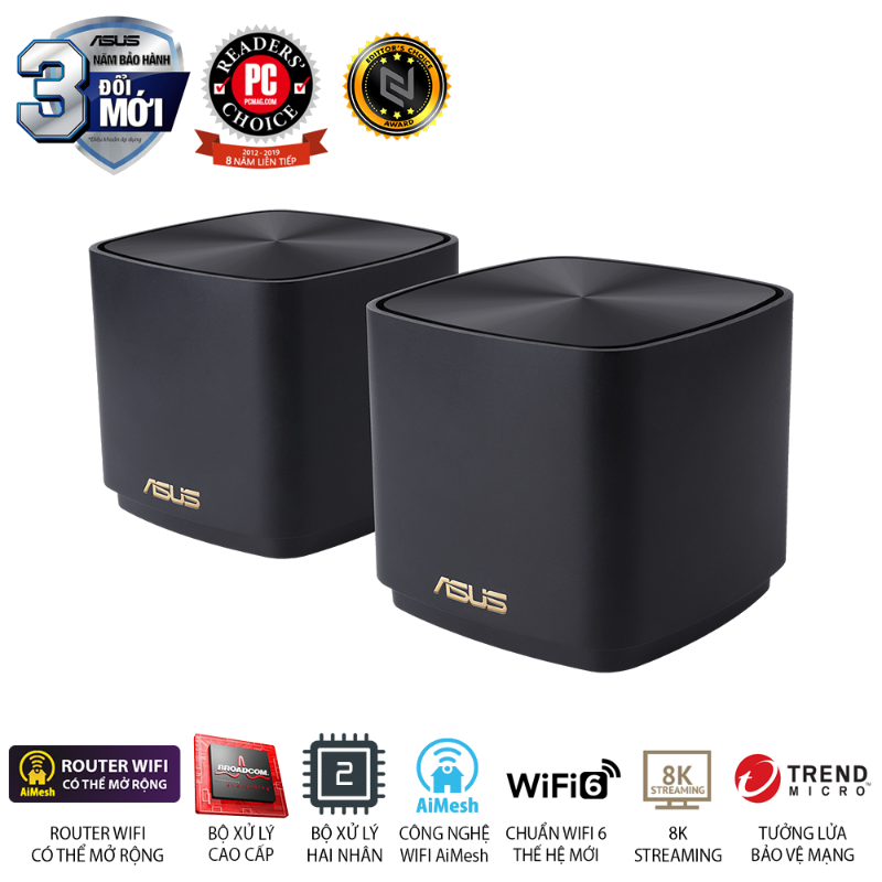  Hệ Thống Mesh Wi-Fi 6 ASUS ZenWiFi AX Mini XD4 AX1800 2PK 