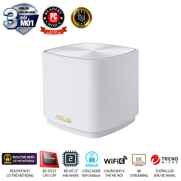 Hệ Thống Mesh Wi-Fi 6 ASUS ZenWiFi AX XD4S AX1800 (B-1-PK)