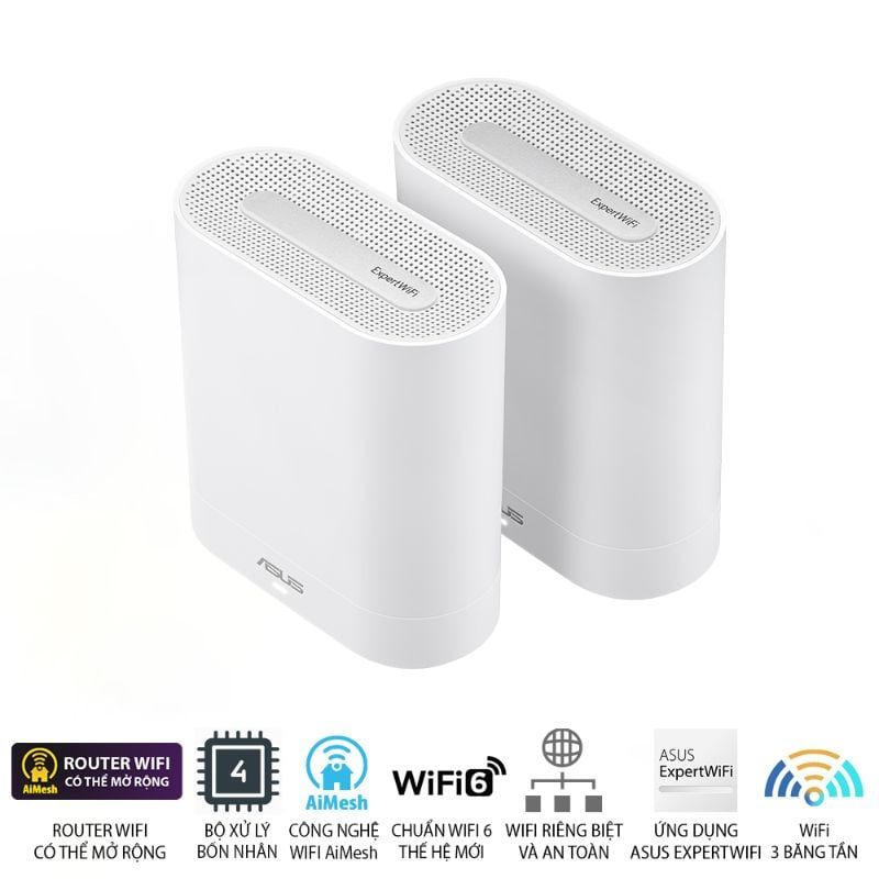  Hệ Thống Mesh Wi-Fi 6 ASUS ExpertWiFi EBM68 AX7800 2-Pack 