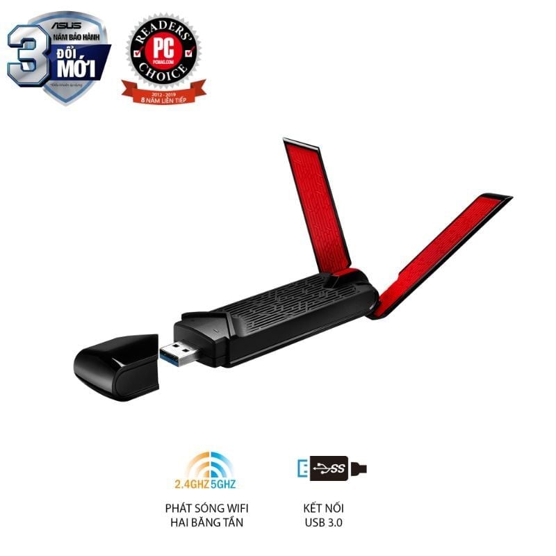  USB Wi-Fi ASUS USB-AC68 AC1900 Băng Tần Kép 