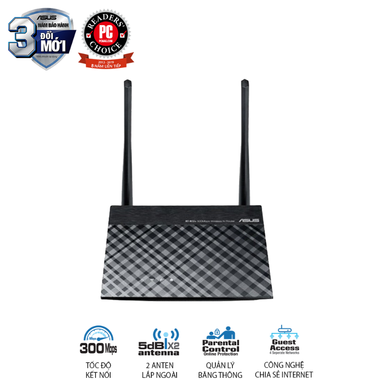  Router Wi-Fi ASUS RT-N12+ N300 