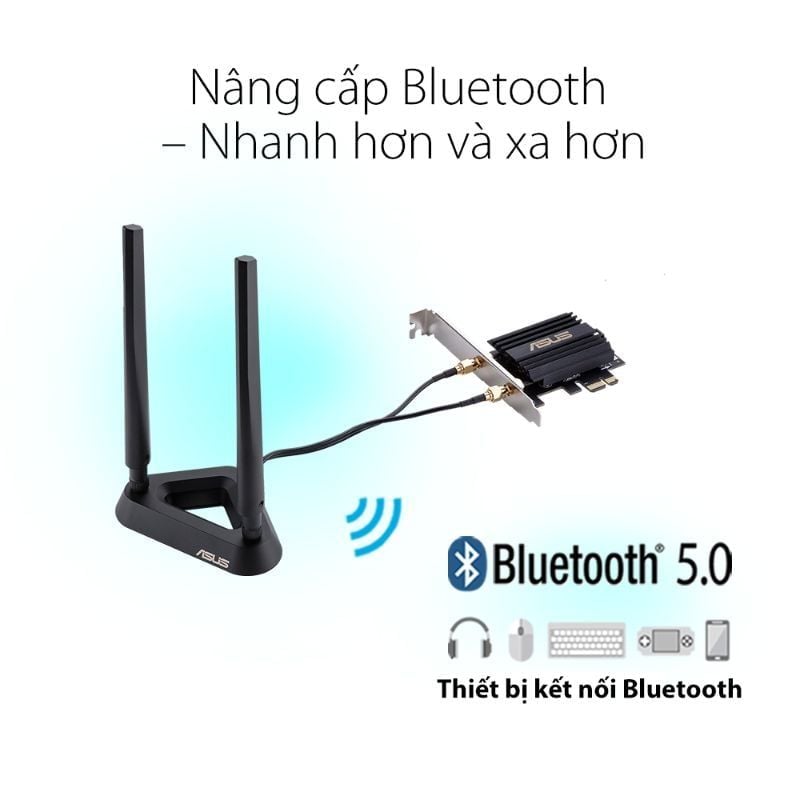  Card Wi-Fi 6 ASUS PCE-AX58BT AX3000 PCIe Bluetooth 5.0 