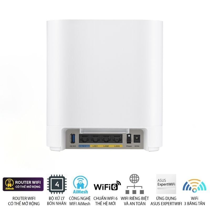 Router Mesh Wi-Fi 6 ASUS ExpertWiFi EBM68 AX7800 1-Pack 