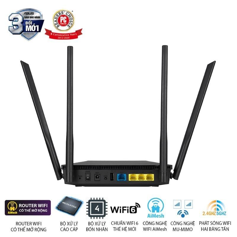  Router Wi-Fi 6 ASUS RT-AX53U AX1800 