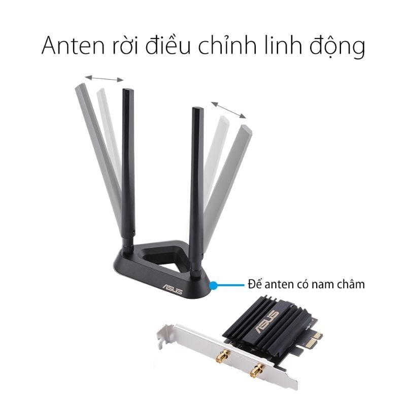  Card Wi-Fi 6 ASUS PCE-AX58BT AX3000 PCIe Bluetooth 5.0 
