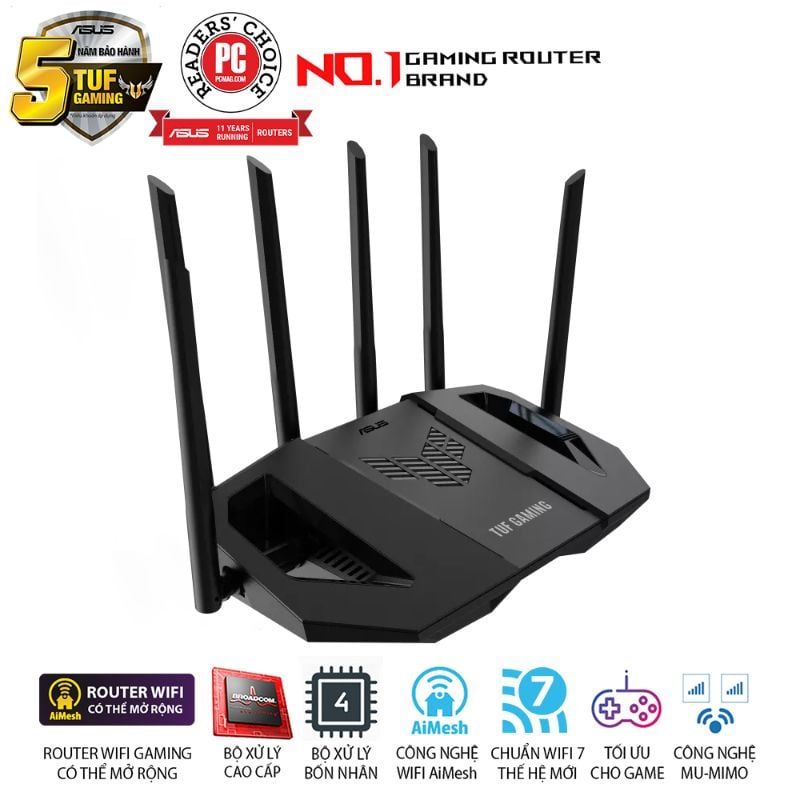  Router Wi-Fi 7 Gaming ASUS TUF Gaming BE6500 