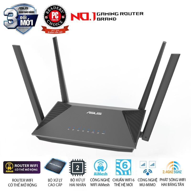  Router Wi-Fi 6 ASUS RT-AX52 AX1800 