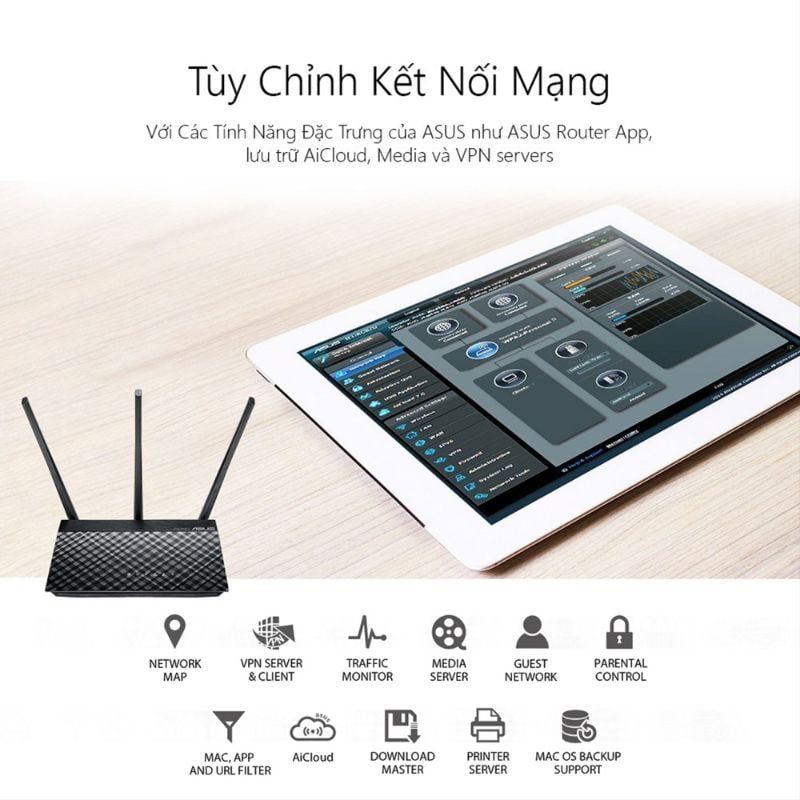  Router Wi-Fi ASUS RT-AC53 AC750 Gigabit 