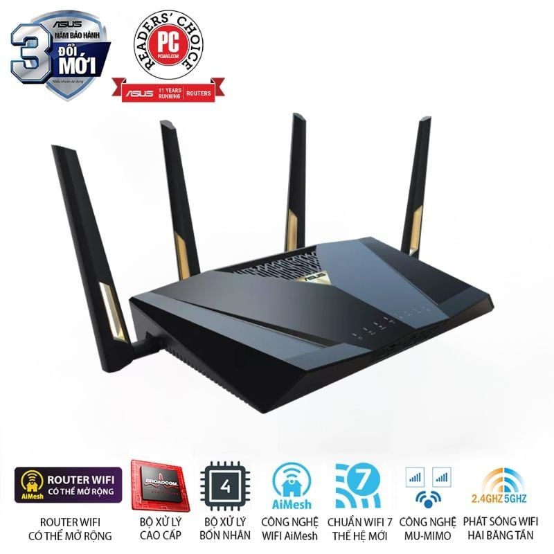  Router Wi-Fi 7 ASUS RT-BE88U BE7200 