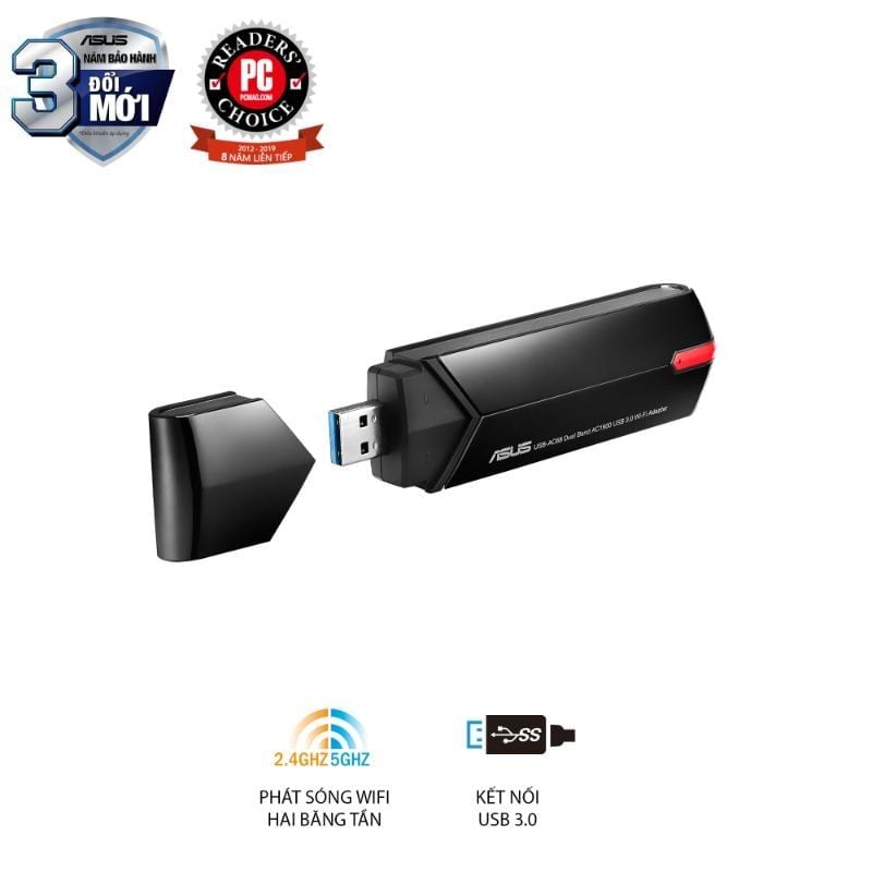  USB Wi-Fi ASUS USB-AC68 AC1900 Băng Tần Kép 