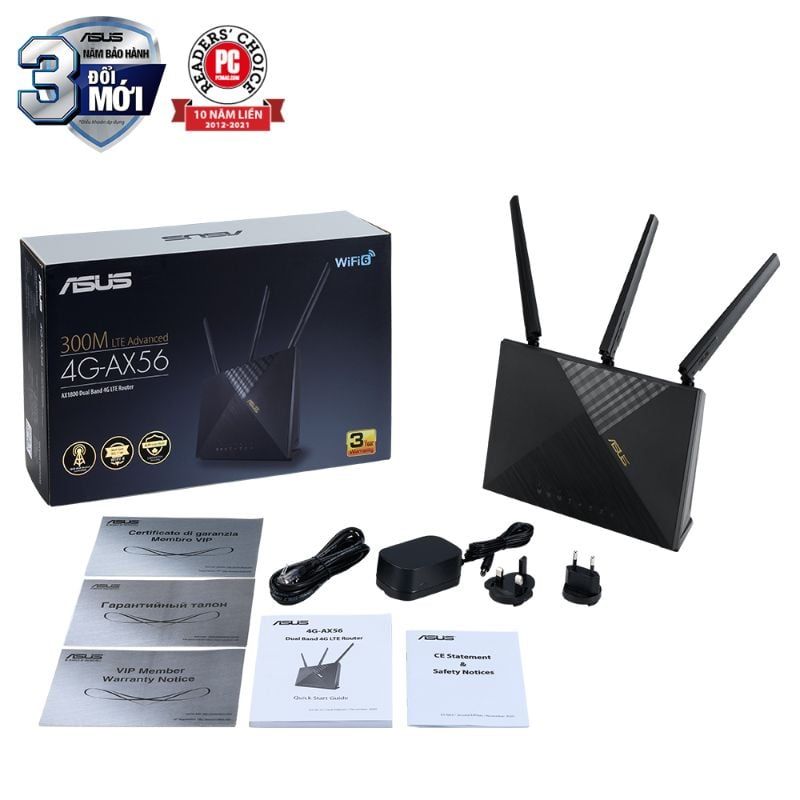 Bộ Phát Wi-Fi 4G ASUS 4G-AX56 AX1800 Wi-Fi 6 Cat.6 
