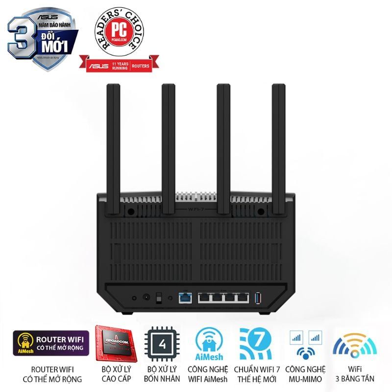  Router Wi-Fi 7 ASUS RT-BE92U BE9700 