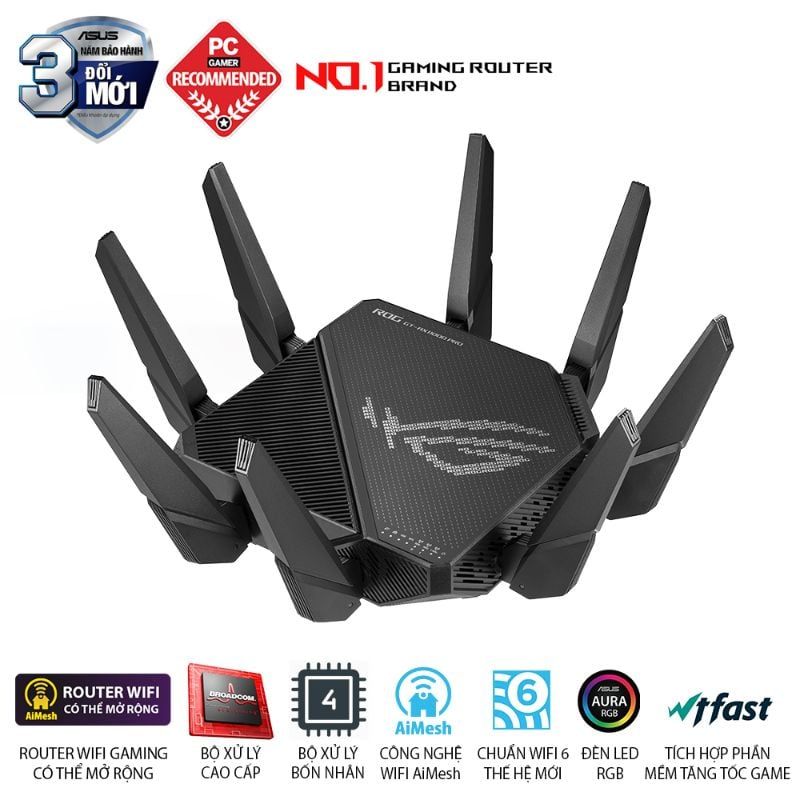  Router Wi-Fi 6 Gaming ASUS ROG Rapture GT-AX11000 Pro AX11000 
