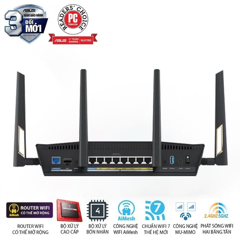  Router Wi-Fi 7 ASUS RT-BE88U BE7200 