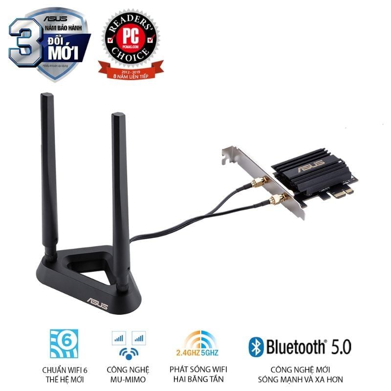  Card Wi-Fi 6 ASUS PCE-AX58BT AX3000 PCIe Bluetooth 5.0 