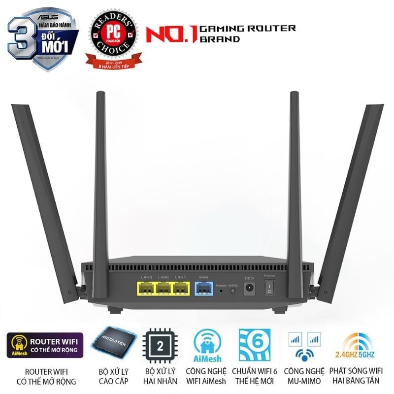  Router Wi-Fi 6 ASUS RT-AX52 AX1800 