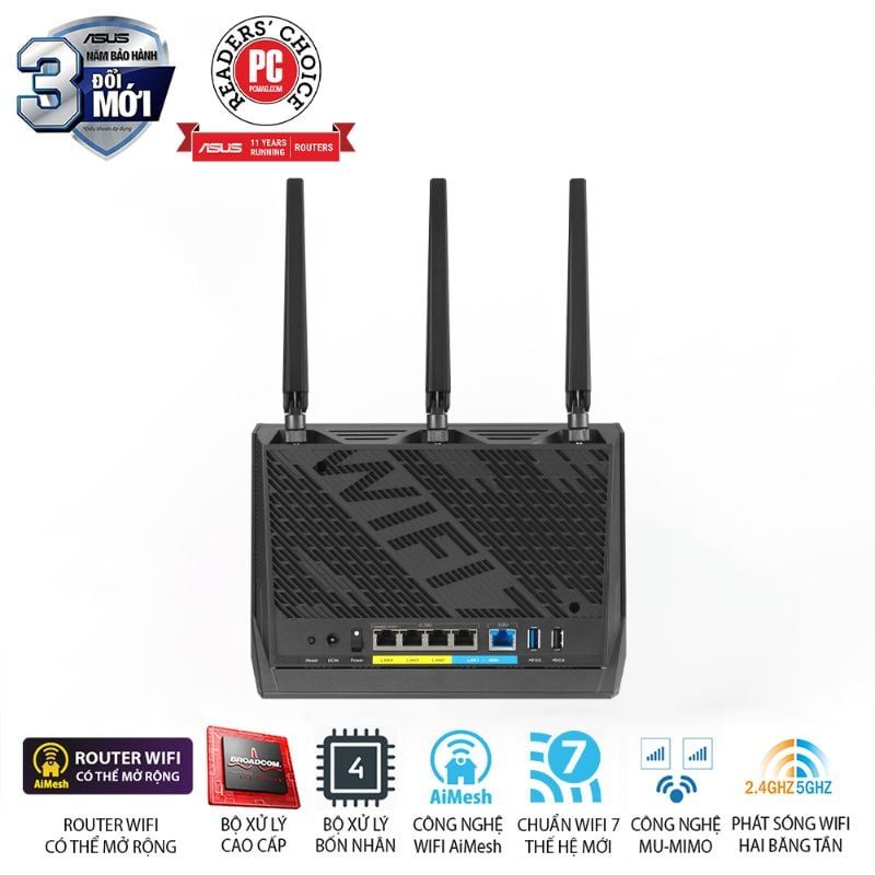  Router Wi-Fi 7 ASUS RT-BE86U BE6800 
