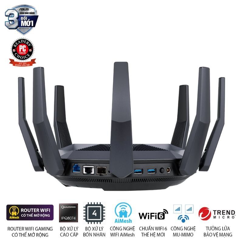  Router Wi-Fi 6 ASUS RT-AX89X AX6000 10G 