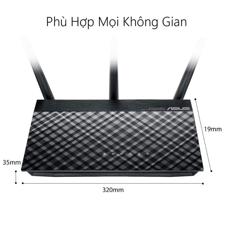 Router Wi-Fi ASUS RT-AC53 AC750 Gigabit 