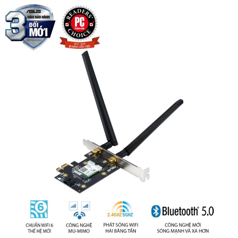  Card Wi-Fi 6 ASUS PCE-AX3000 AX3000 PCIe Bluetooth 5.0 